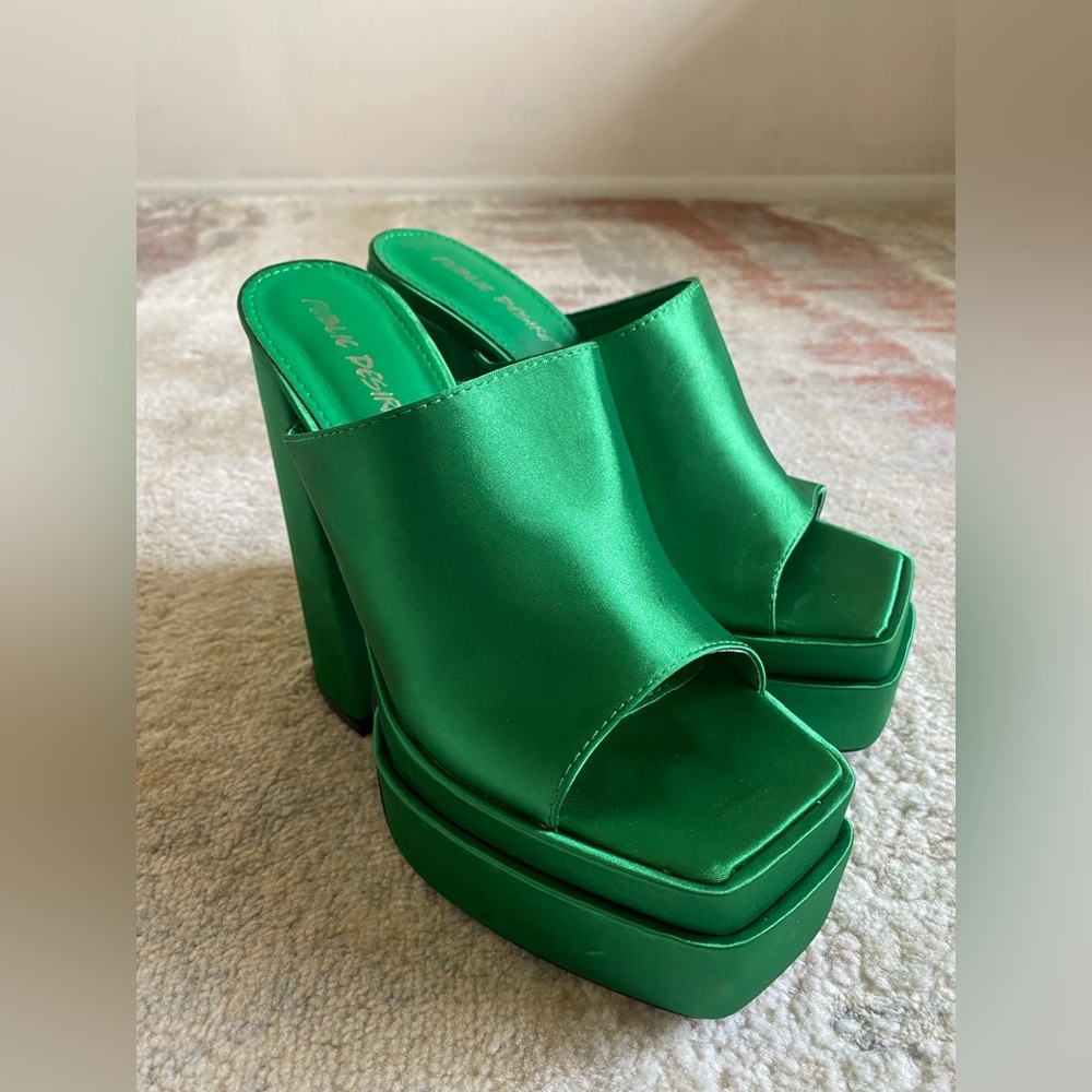 Public Desire Green Platform Heels